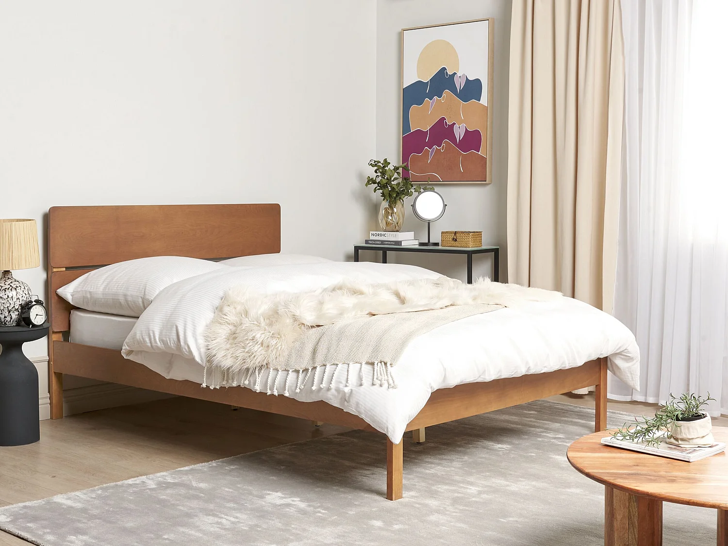 Bed Hout BOISSET 140 x 200 cm Donkerbruin