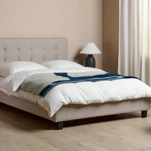 Bed Stof LA ROCHELLE 140 x 200 cm Lichtgrijs Bed Stof LA ROCHELLE 140 x 200 cm Lichtgrijs