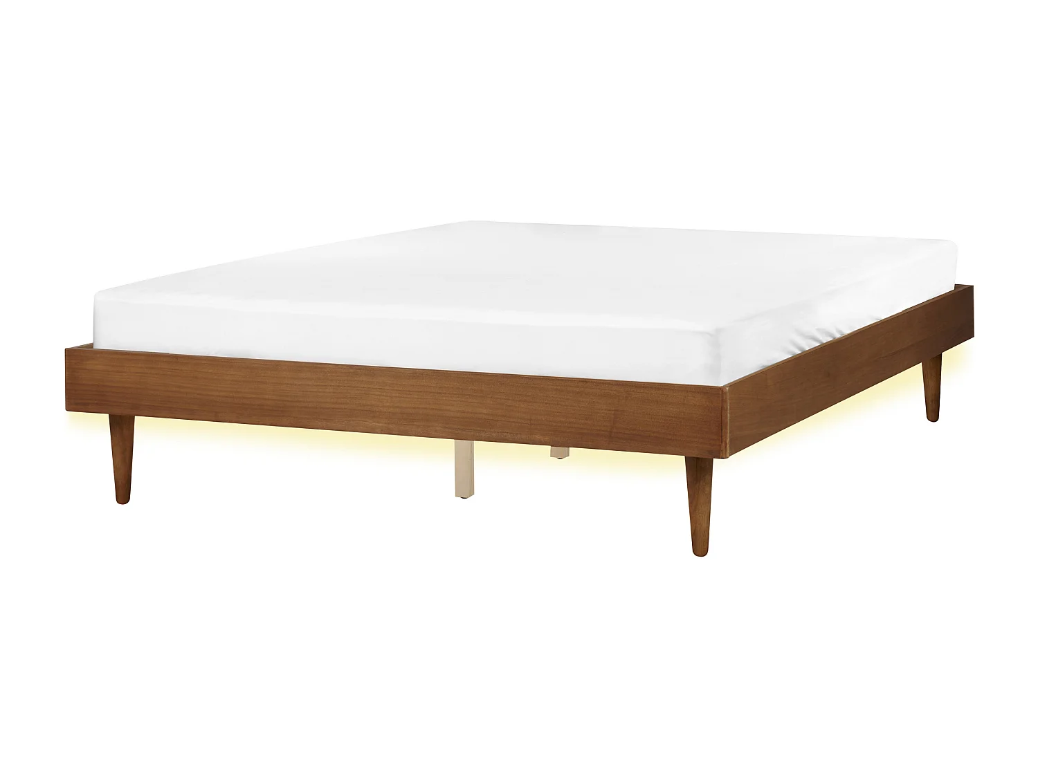 Bed met LED hout lichtbruin 160 x 200 cm TOUCY