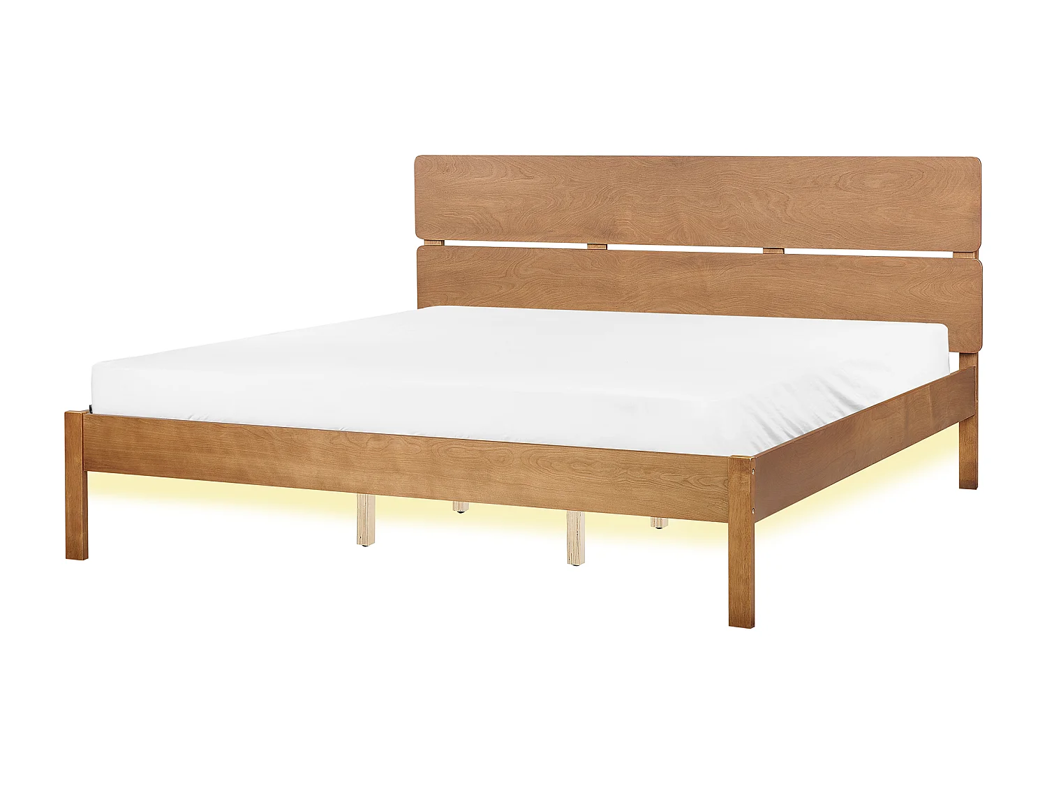 Bed met LED hout lichtbruin 180 x 200 cm BOISSET