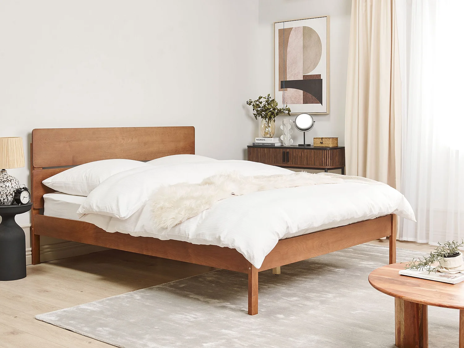 Bed Hout BOISSET 160 x 200 cm Donkerbruin