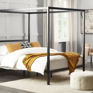 Hemelbed Metaal LESTARDS 160 x 200 cm Zwart Hemelbed Metaal LESTARDS 160 x 200 cm Zwart