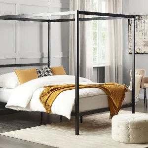 Hemelbed Metaal LESTARDS 140 x 200 cm Zwart Hemelbed Metaal LESTARDS 140 x 200 cm Zwart