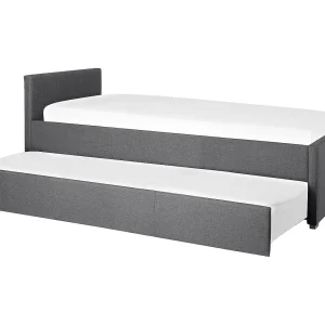 Bedbank stof donkergrijs 90 x 200 cm MARMANDE Bedbank stof donkergrijs 90 x 200 cm MARMANDE