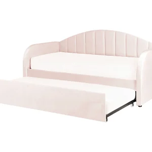 Bedbank fluweel roze 90 x 200 cm EYBURIE Bedbank fluweel roze 90 x 200 cm EYBURIE