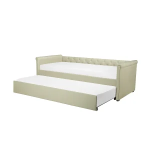Bedbank stof beige 80 x 200 LIBOURNE Bedbank stof beige 80 x 200 LIBOURNE