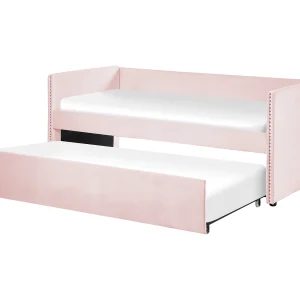 Bedbank fluweel lichtroze 90 x 200 cm TORYES Bedbank fluweel lichtroze 90 x 200 cm TORYES