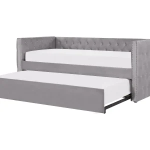 Bedbank fluweel grijs 90 x 200 GASSIN Bedbank fluweel grijs 90 x 200 GASSIN