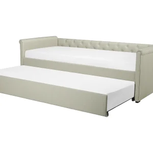 Bedbank stof beige 90 x 200 cm LIBOURNE Bedbank stof beige 90 x 200 cm LIBOURNE