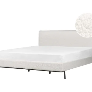 Bed bouclé wit 180 x 200 cm CORIO