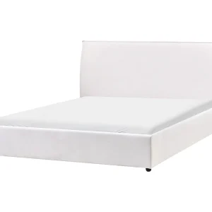 Bed Fluweel LAVAUR 160 x 200 cm Gebroken wit Bed Fluweel LAVAUR 160 x 200 cm Gebroken wit