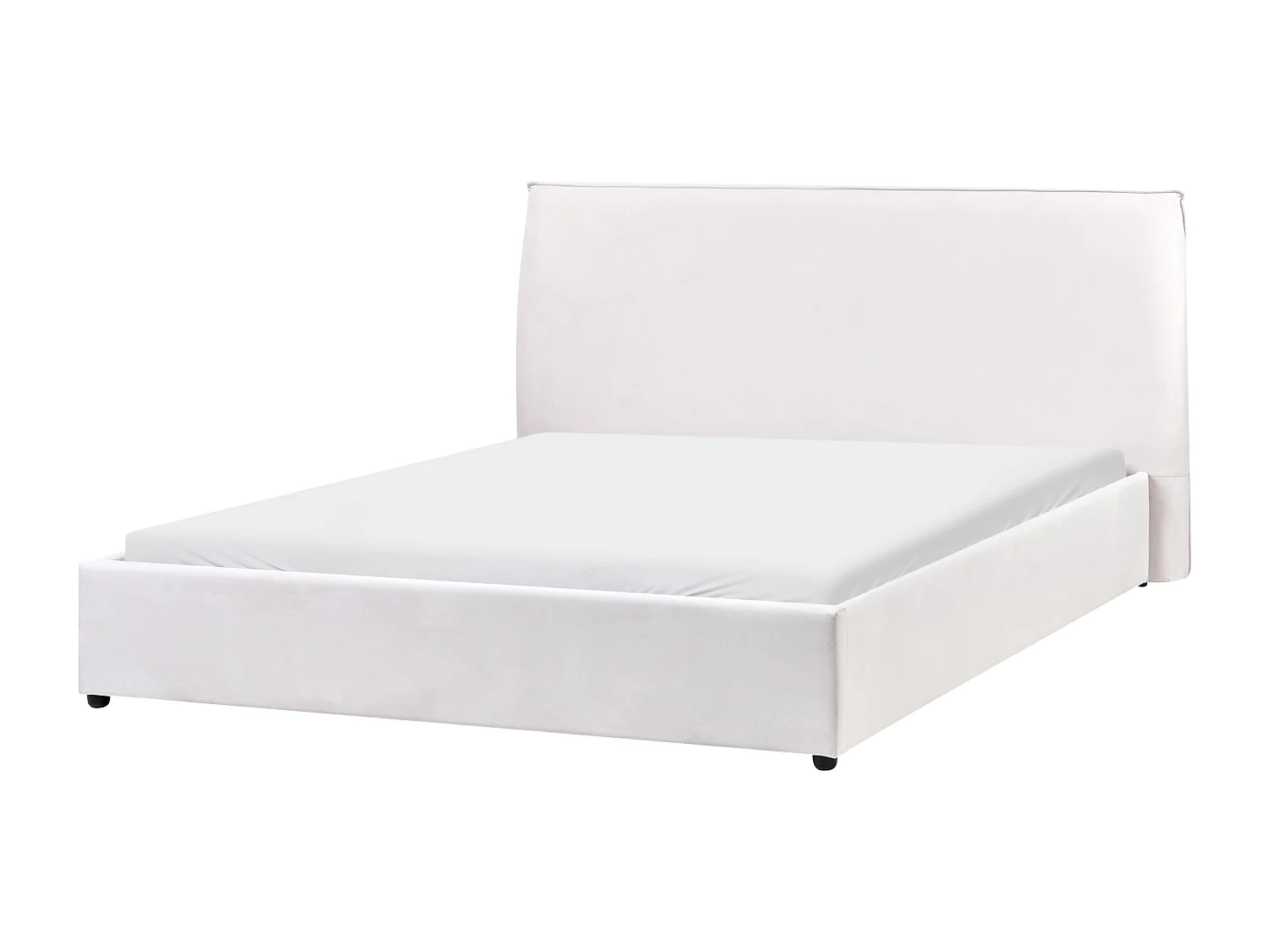 Bed Fluweel LAVAUR 160 x 200 cm Gebroken wit