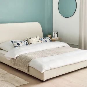 Bed Stof ROISEL 160 x 200 cm Lichtbeige Bed Stof ROISEL 160 x 200 cm Lichtbeige