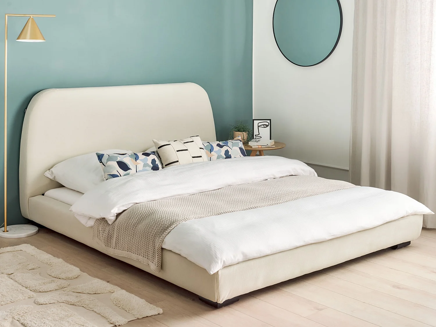Bed Stof ROISEL 160 x 200 cm Lichtbeige
