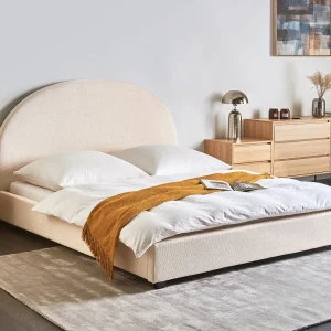 Bed Stof VAUCLUSE 160 x 200 cm Lichtbeige