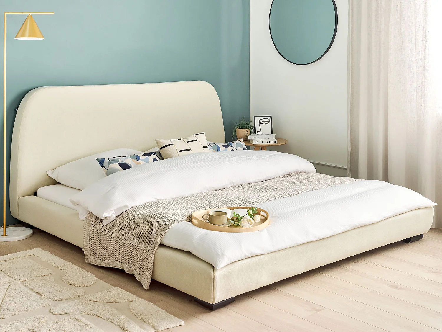 Bed Stof ROISEL 180 x 200 cm Lichtbeige