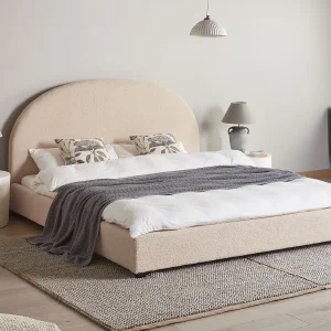 Bed Bouclé VAUCLUSE 180 x 200 cm Beige Bed Bouclé VAUCLUSE 180 x 200 cm Beige