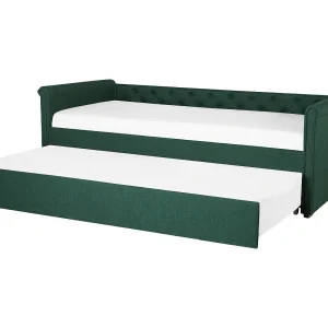 Bedbank stof donkergroen 90 x 200 cm LIBOURNE Bedbank stof donkergroen 90 x 200 cm LIBOURNE