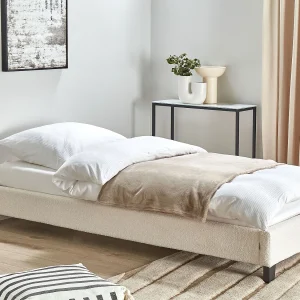 Bed zonder hoofdbord Bouclé ROANNE 90 x 200 cm Crème