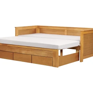 Bed met opbergladen Hout CAHORS 90 x 200 cm Bruin