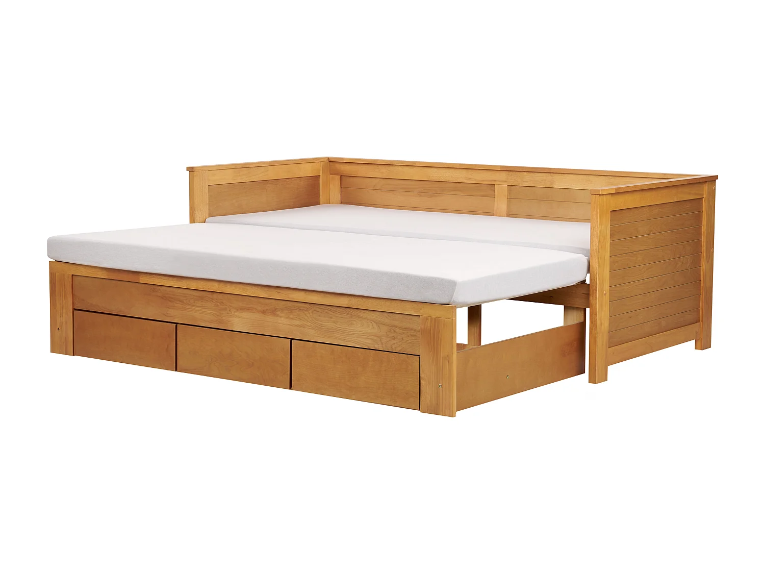 Bed met opbergladen Hout CAHORS 90 x 200 cm Bruin