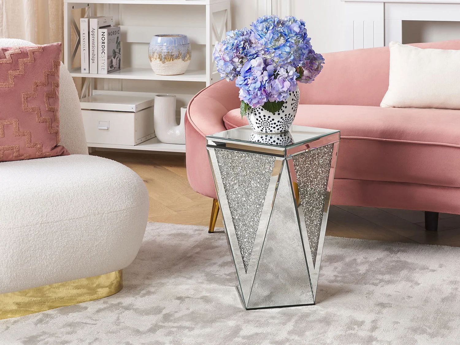 Bijzettafel LUXEY Glas Spiegelend zilver