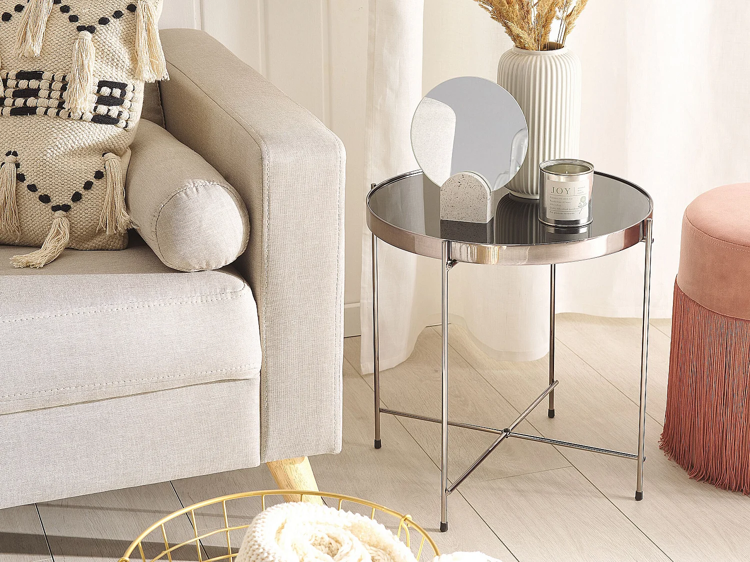 Bijzettafel LUCEA Veiligheidsglas Zilver
