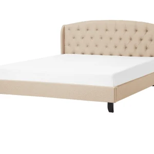 Bed stof beige 160 x 200 cm BORDEAUX Bed stof beige 160 x 200 cm BORDEAUX