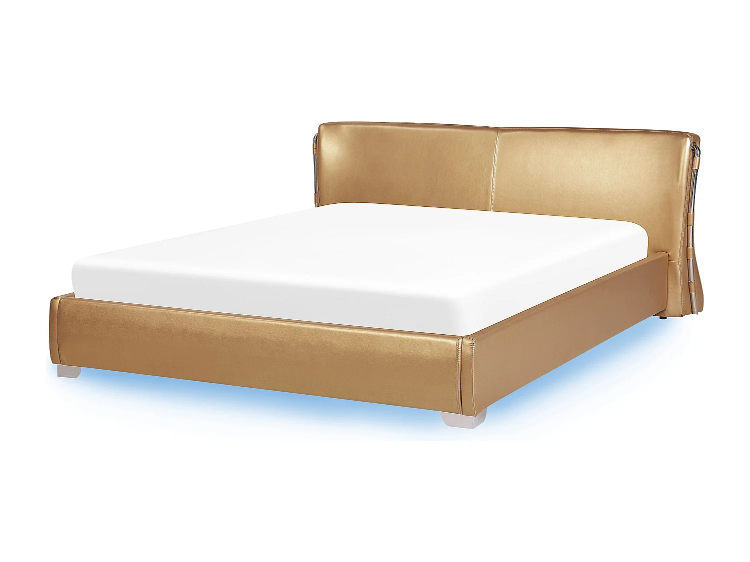 Bed met LED leer goud 180 x 200 cm PARIS