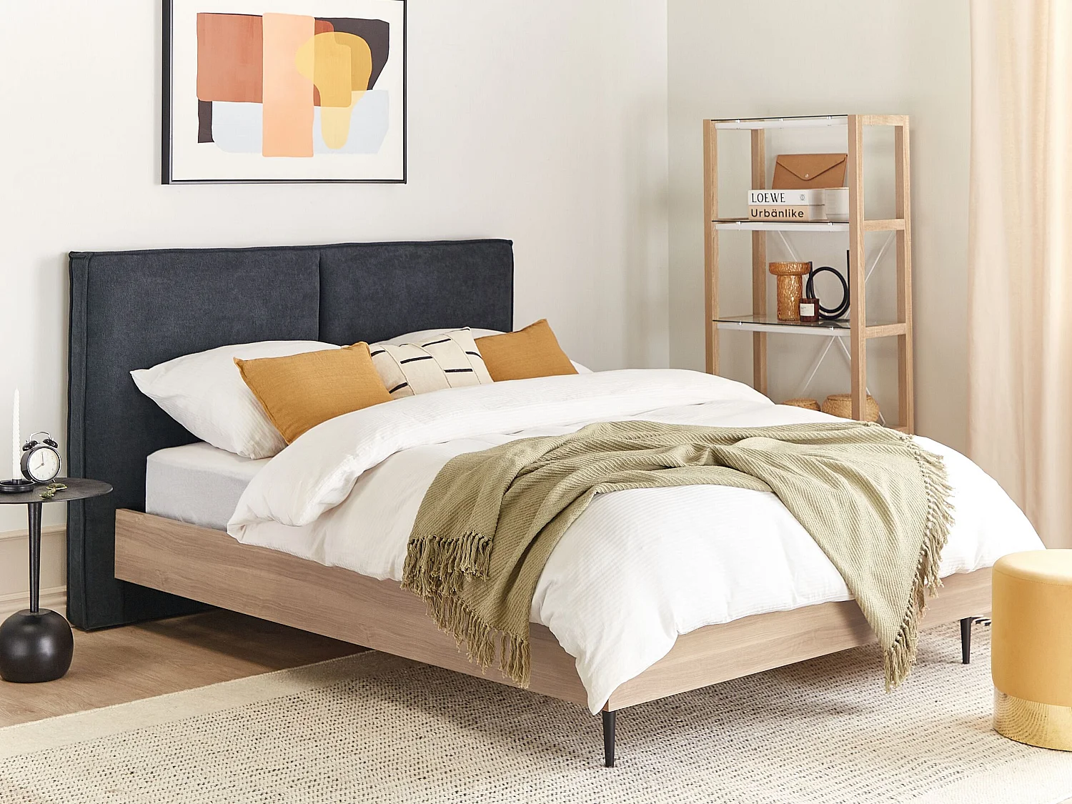 Bed Stof IZERNORE 140 x 200 cm Donkergrijs