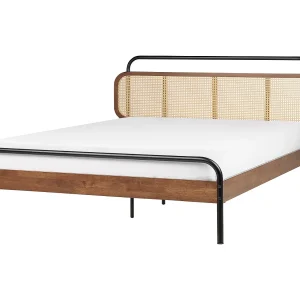 Bed hout donkerbruin 180 x 200 cm BOUSSICOURT