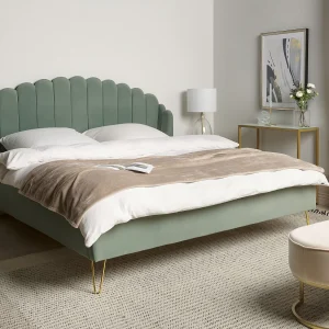 Bed Fluweel AMBILLOU 180 x 200 cm Groen