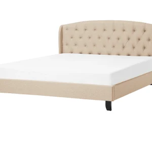 Bed stof beige 180 x 200 cm BORDEAUX Bed stof beige 180 x 200 cm BORDEAUX