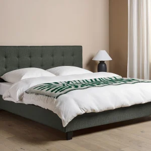 Bed Stof LA ROCHELLE 180 x 200 cm Donkergrijs Bed Stof LA ROCHELLE 180 x 200 cm Donkergrijs
