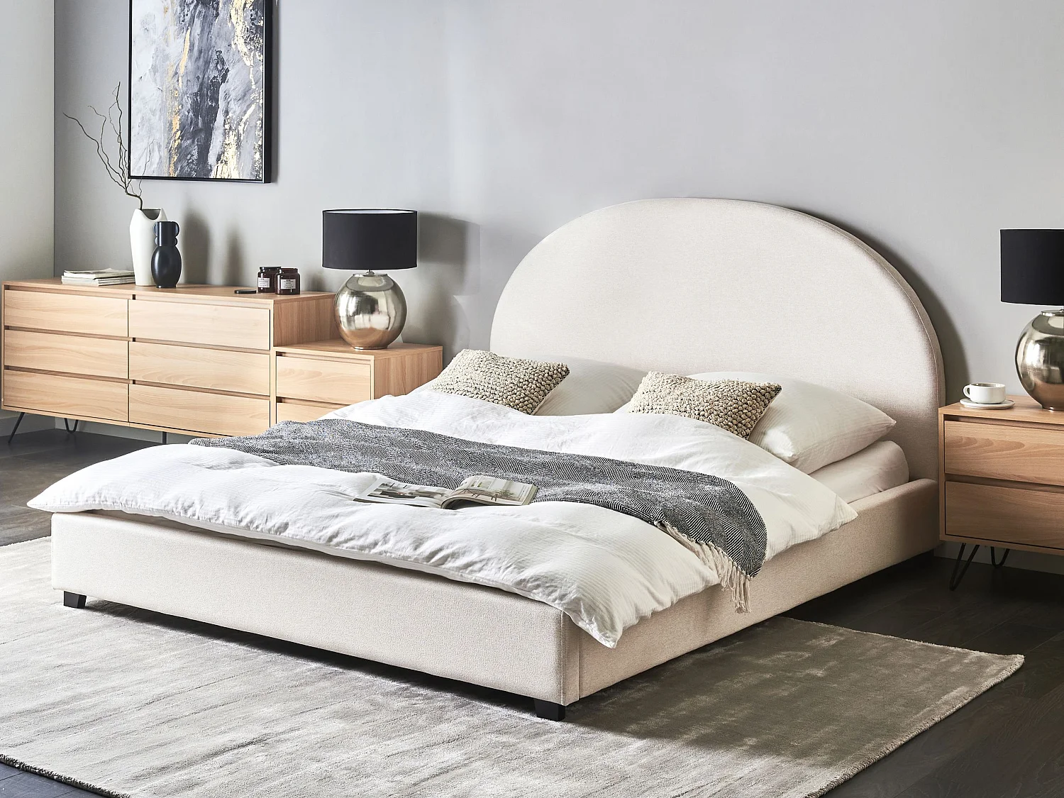 Bed Stof VAUCLUSE 160 x 200 cm Gebroken wit