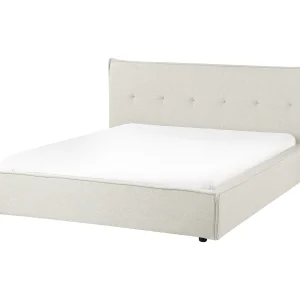 Bed Kunstlinnen LESTRE 160 x 200 cm Gebroken wit