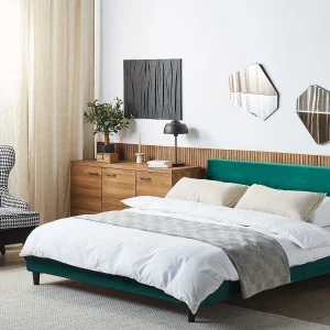 Bed Fluweel FITOU 180 x 200 cm Donkergroen