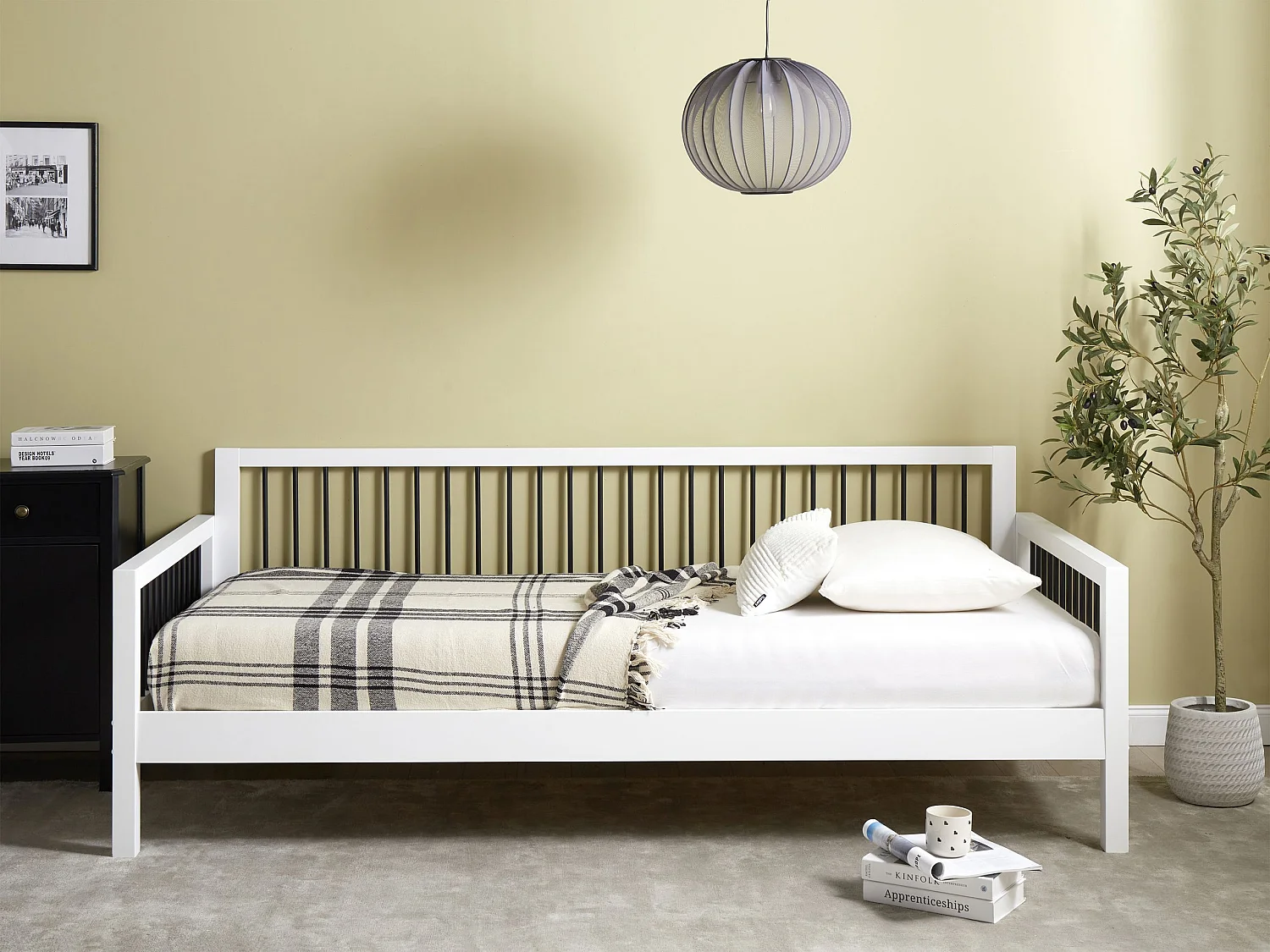 Bed met lattenbodem TRICOT 90 x 200 cm Hout Wit