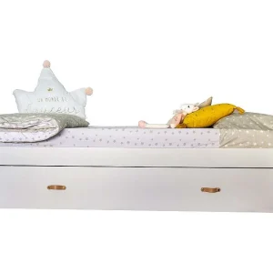 Bed + lades van witte spaanplaat met lattenbodem 90x190cm Bed + lades van witte spaanplaat met lattenbodem 90x190cm