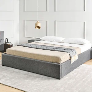 Bed met opbergruimte Stof DINAN 160 x 200 cm Donkergrijs Bed met opbergruimte Stof DINAN 160 x 200 cm Donkergrijs