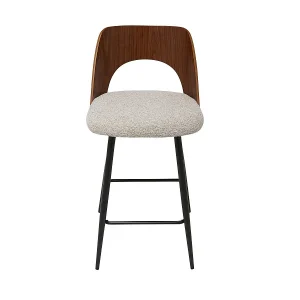 Barkruk in beige stof L45 cm – AUSTIN Barkruk in beige stof L45 cm – AUSTIN