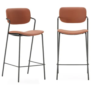 Barkruk Maika – 44x51x66cm – Rood – Set van 2 Barkruk Maika – 44x51x66cm – Rood – Set van 2