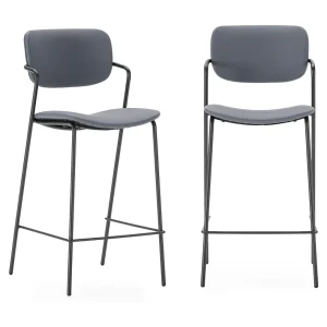 Barkruk Maika – 44x51x66cm – Grijs – Set van 2 Barkruk Maika – 44x51x66cm – Grijs – Set van 2