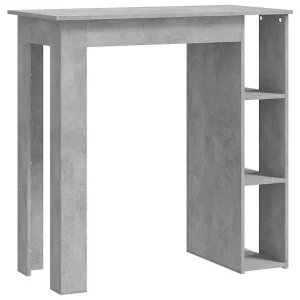 Bartafel met schap 102x50x103,5 cm bewerkt hout betongrijs Bartafel met schap 102x50x103,5 cm bewerkt hout betongrijs