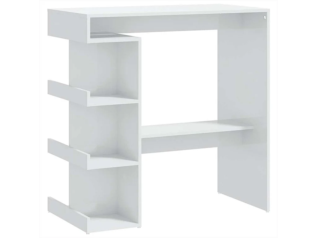 Bartafel met opbergrek 100x50x101,5 cm hoogglans wit