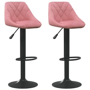 Barkrukken 2 st fluweel roze Barkrukken 2 st fluweel roze
