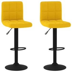 Barkrukken 2 st fluweel mosterdgeel Barkrukken 2 st fluweel mosterdgeel