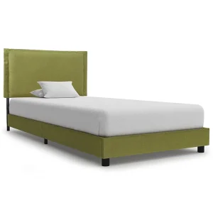 Bedframe stof groen 90×200 cm