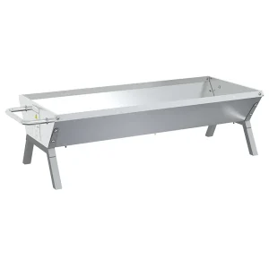 Barbecueplaat 118x42x30,5 cm roestvrij staal zilverkleurig Barbecueplaat 118x42x30,5 cm roestvrij staal zilverkleurig