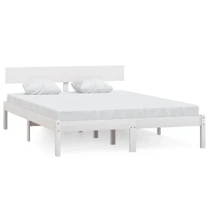 Bedframe massief grenenhout wit 160×200 cm Bedframe massief grenenhout wit 160×200 cm